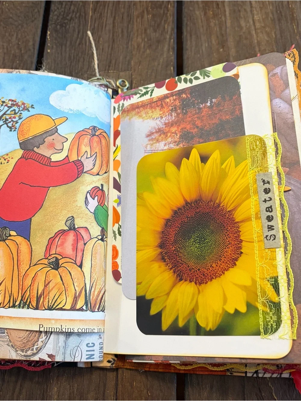 Fall Autumn Junk Journal Softcover Give Thanks Gather Thankful Decorated 3 Sig